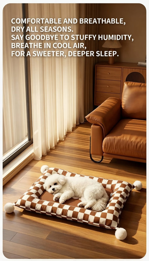 Dog Pet Bed Breathable Striped Removable Washable All-Season - CatebyPets