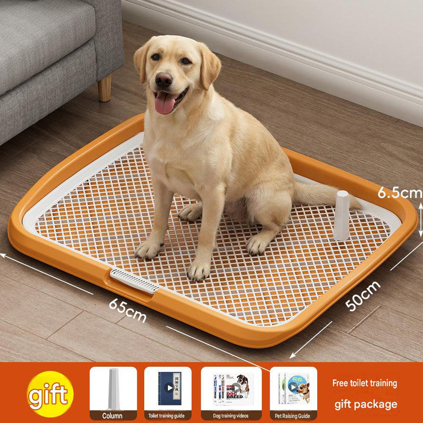 Dog Potty Tray With Wall: High Fence Splash-Guard Stand - CatebyPets
