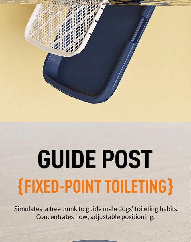 Dog Potty Tray With Wall: High Fence Splash-Guard Stand - CatebyPets