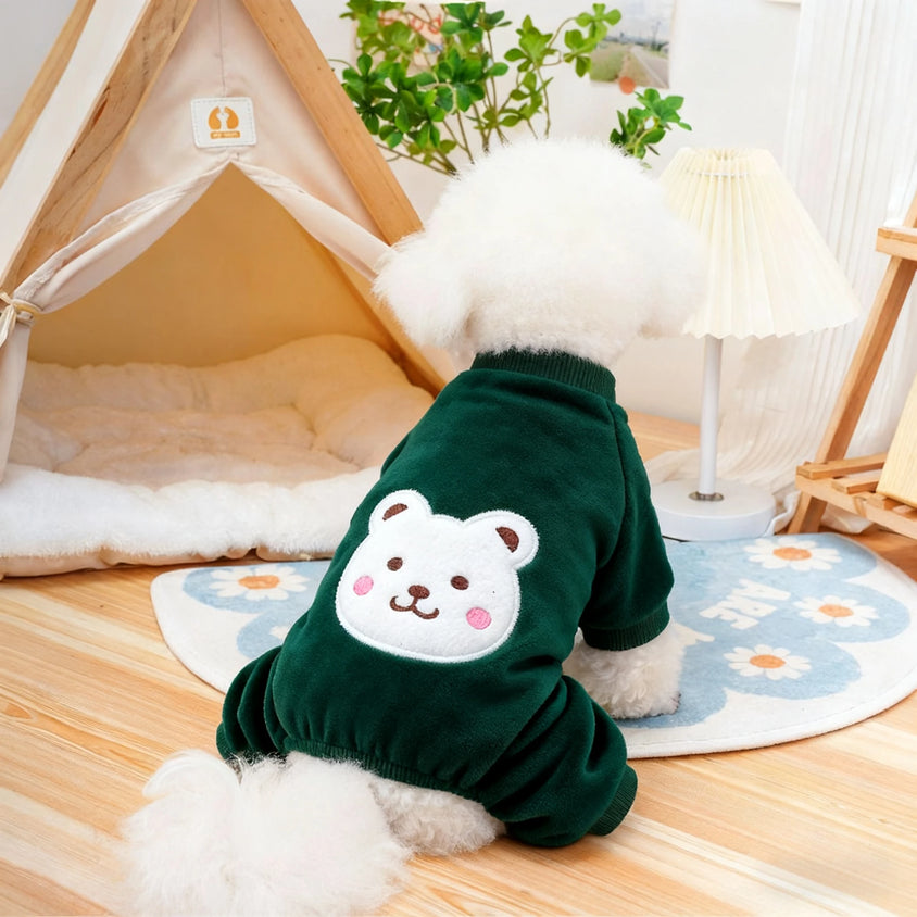 Autumn Winter Pet Dog Soft Fleece Clothes Warm Jumpsuit Coat for Small Medium Large Dog Cat Puppy Jacket Sweater with Leash Ring - CatebyPets