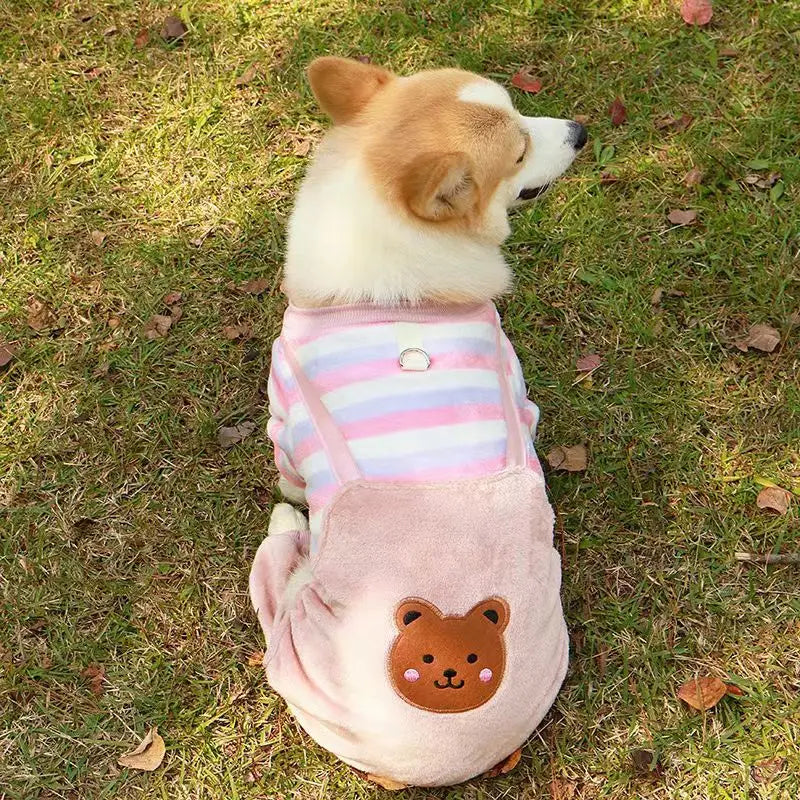 Autumn Winter Pet Dog Soft Fleece Clothes Warm Jumpsuit Coat for Small Medium Large Dog Cat Puppy Jacket Sweater with Leash Ring - CatebyPets