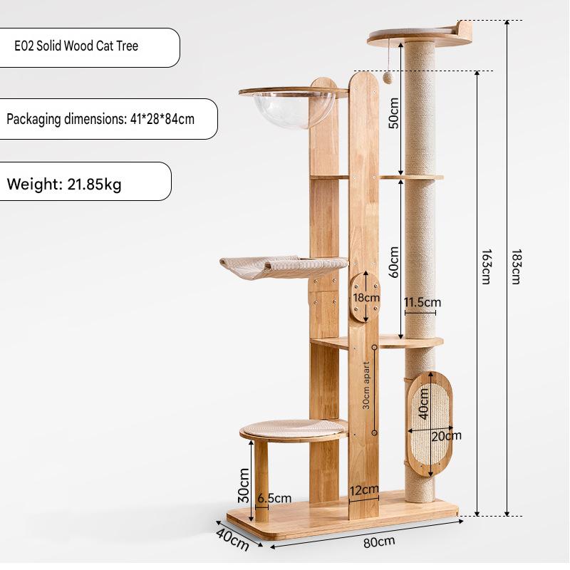 Solid Wood Cat Trees: Multiple Cat Tree Tower, Handmade Wood
