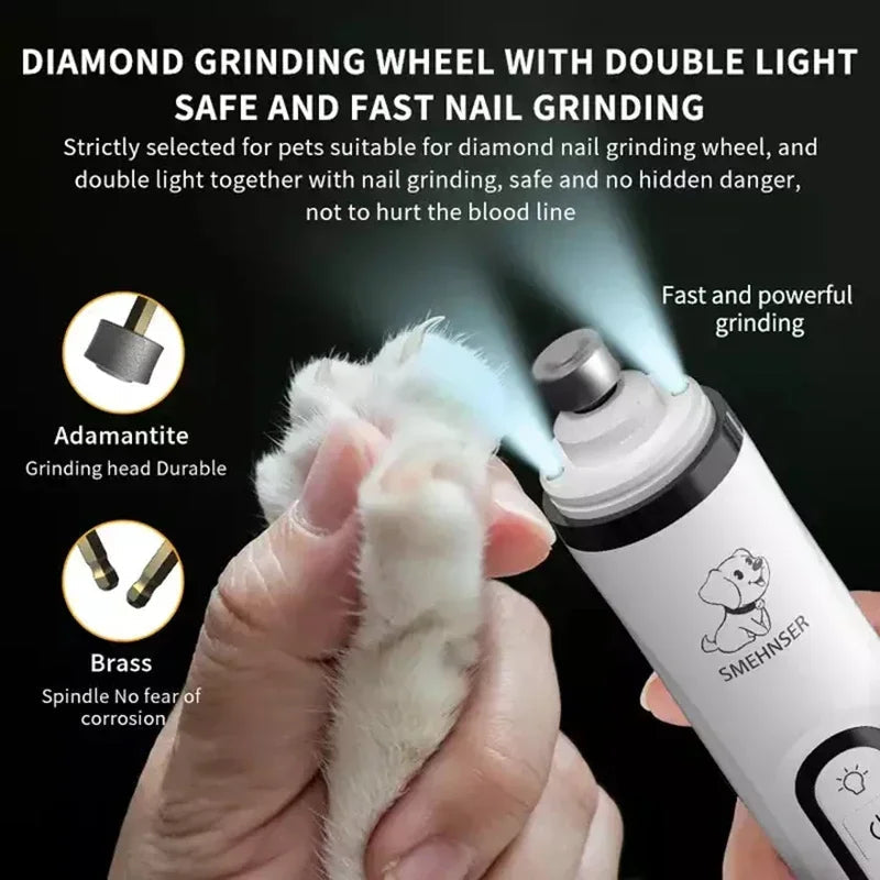 Electric Pet Nail Grinder -LED Light - USB Rechargeable - CatebyPets