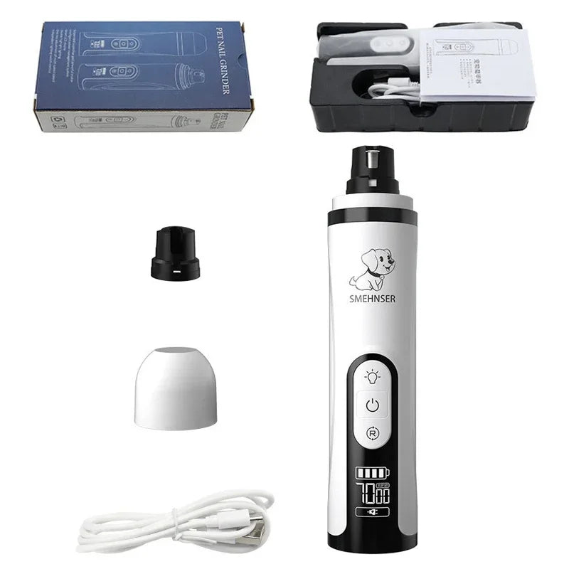 Electric Pet Nail Grinder -LED Light - USB Rechargeable - CatebyPets