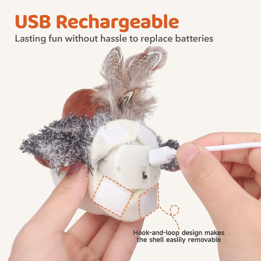 Rechargeable Flapping Bird Sparrow : Soar into a World of Wonder! - CatebyPets
