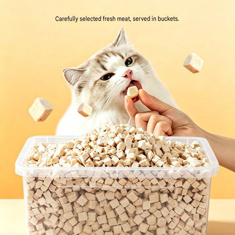 Freeze-Dried Cat Treats: Chicken Pieces, Crunchy Bites - CatebyPets
