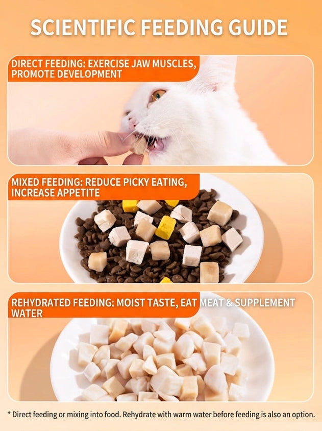 Freeze-Dried Cat Treats: Chicken Pieces, Crunchy Bites - CatebyPets