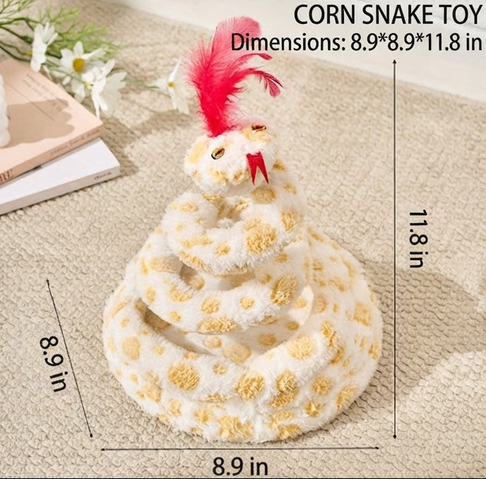 Snake Interactive Toy For Cat With Green Glasses Spring Design