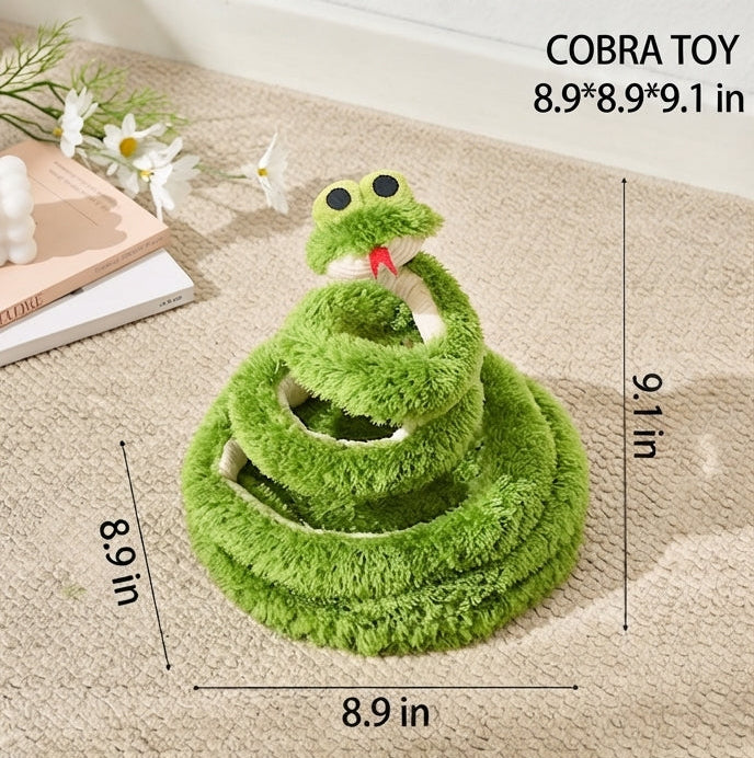Snake Interactive Toy For Cat With Green Glasses Spring Design