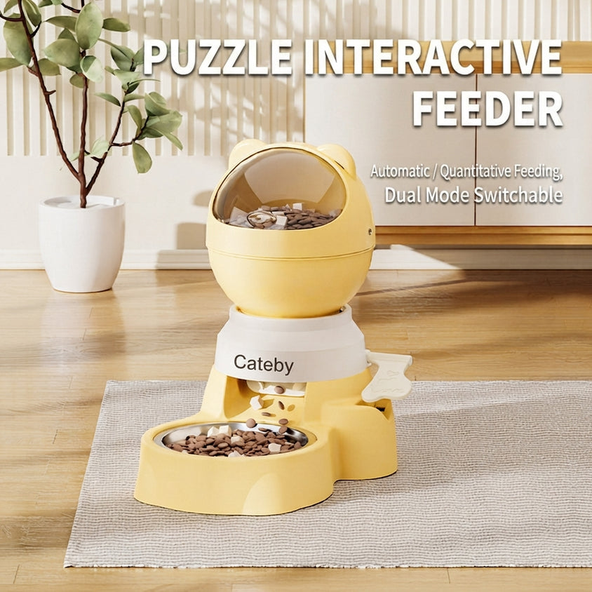 Interactive Dog Feeder With Foot-Operated Automatic Dispensing - CatebyPets