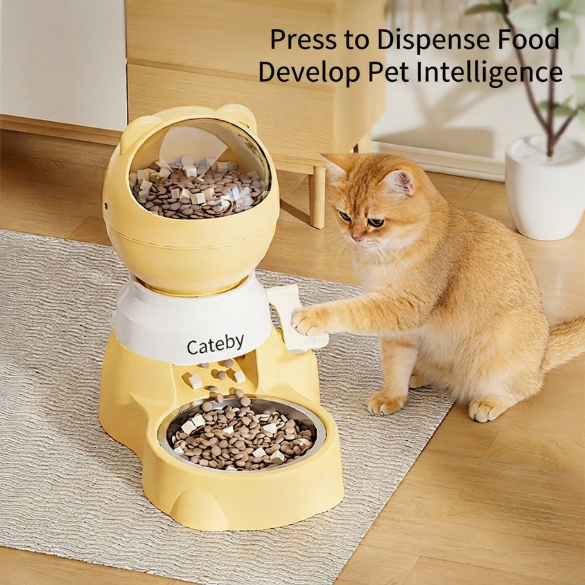 Interactive Dog Feeder With Foot-Operated Automatic Dispensing - CatebyPets