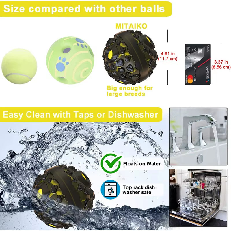 Interactive Dog Ball Squeaky Sound - CatebyPets