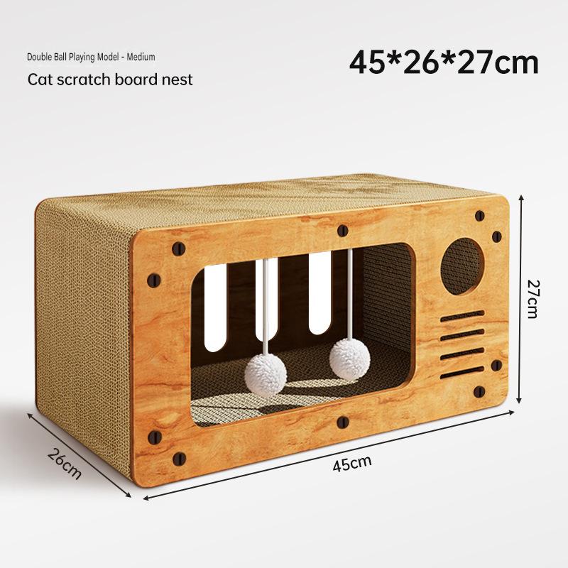 Large Cat House Indoor: Double-Layer Scratch Board Cat Shelter - CatebyPets