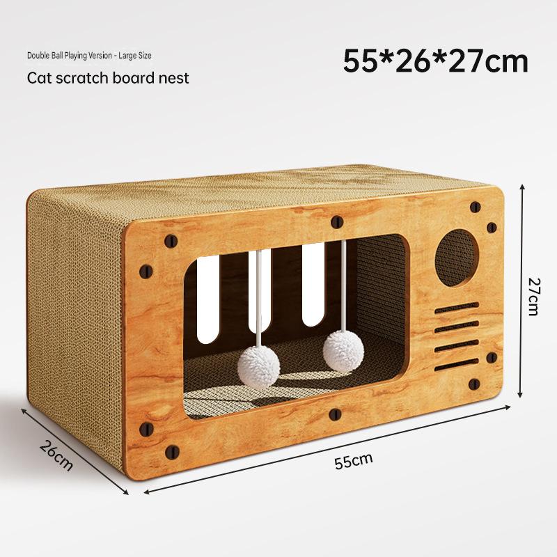 Large Cat House Indoor: Double-Layer Scratch Board Cat Shelter - CatebyPets