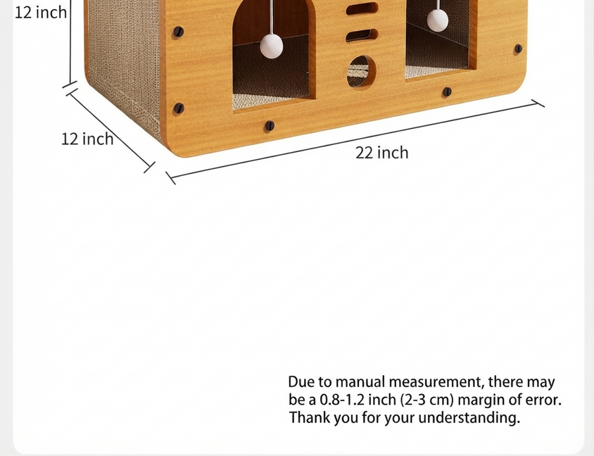 Large Cat House Indoor: Double-Layer Scratch Board Cat Shelter - CatebyPets