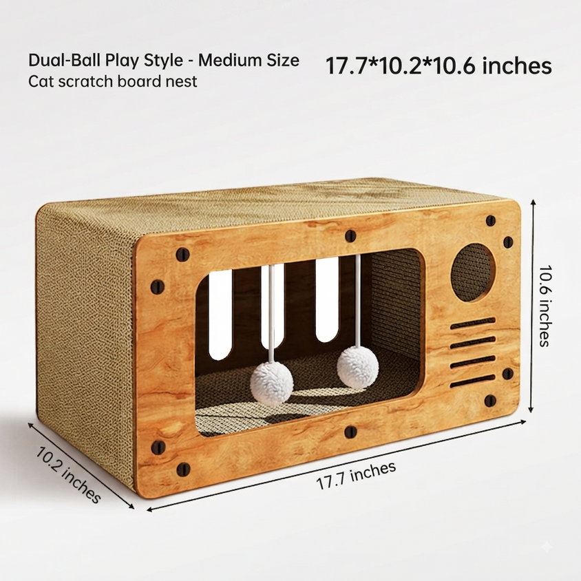 Large Cat House Indoor: Double-Layer Scratch Board Cat Shelter - CatebyPets