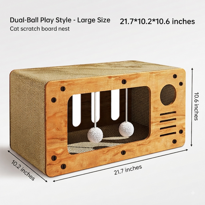 Large Cat House Indoor: Double-Layer Scratch Board Cat Shelter - CatebyPets