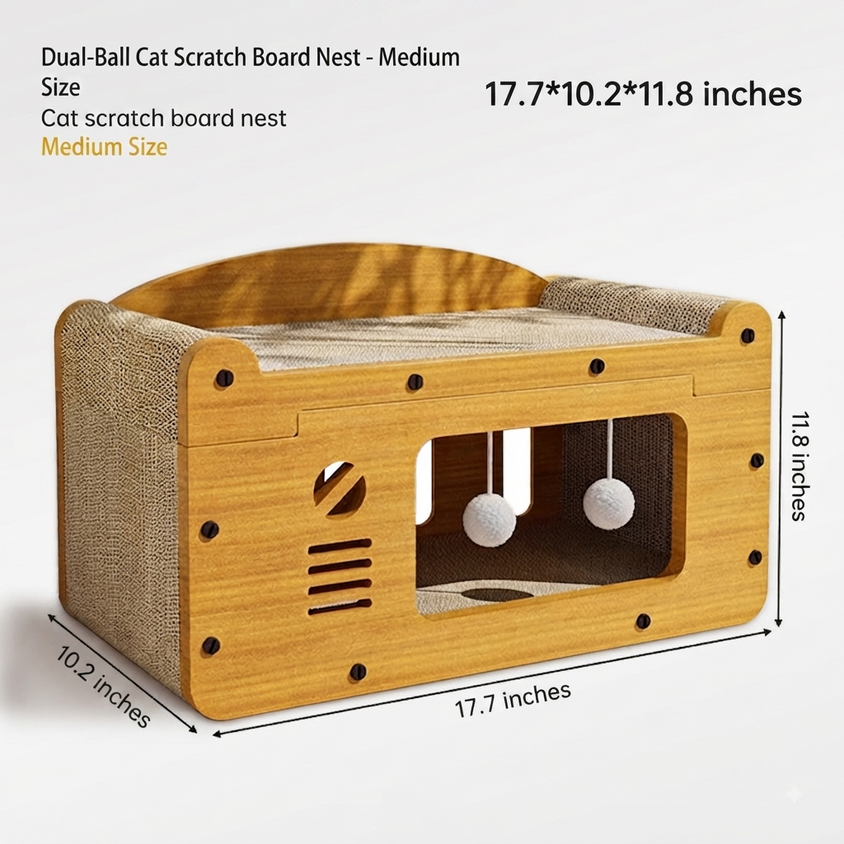 Large Cat House Indoor: Double-Layer Scratch Board Cat Shelter - CatebyPets