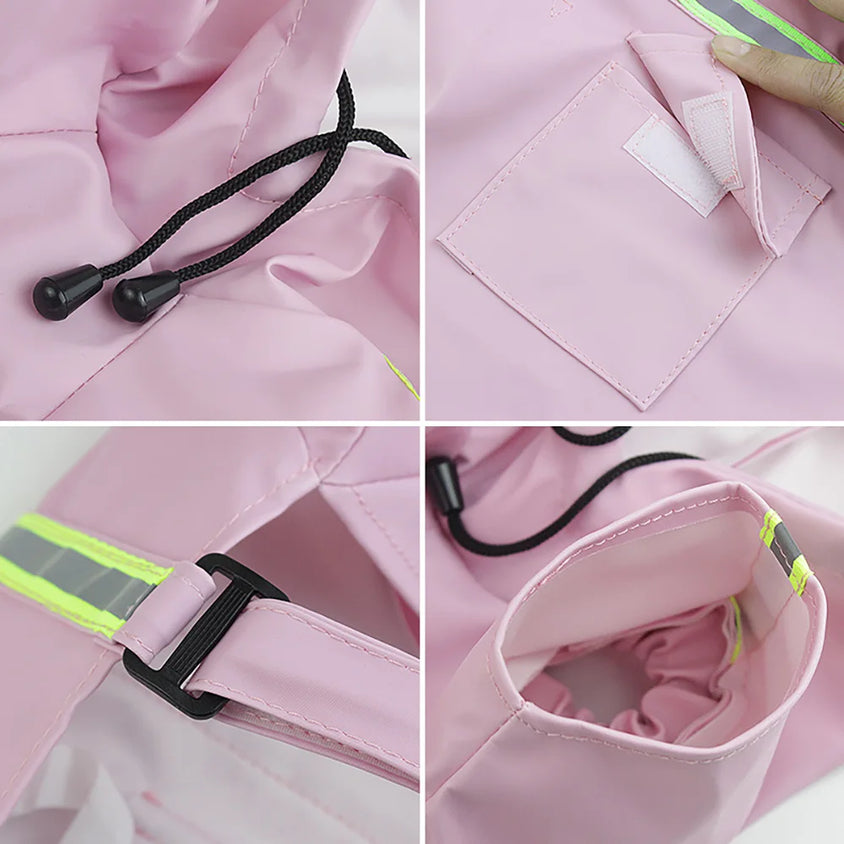 Large Dog Raincoat Corgi Cloak Style Puppy Waterproof Dog Clothes Reflective Pet Windproof Rainproof Hooded Raincoat for Dog - CatebyPets