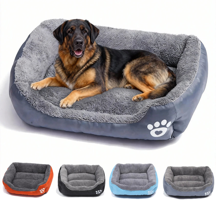 Soft Square Large Dog Sofa Elastic Dog House Cushion Winter Warm Medium Dog Bed Washable Cat Kennel House Accessories - CatebyPets