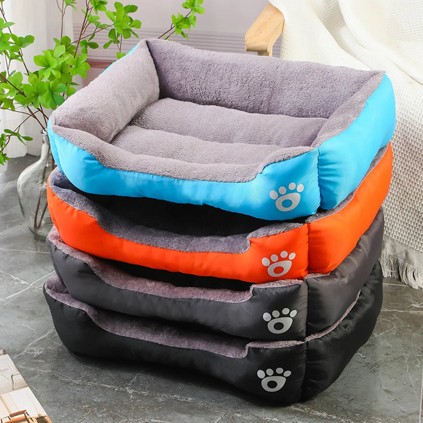 Soft Square Large Dog Sofa Elastic Dog House Cushion Winter Warm Medium Dog Bed Washable Cat Kennel House Accessories - CatebyPets