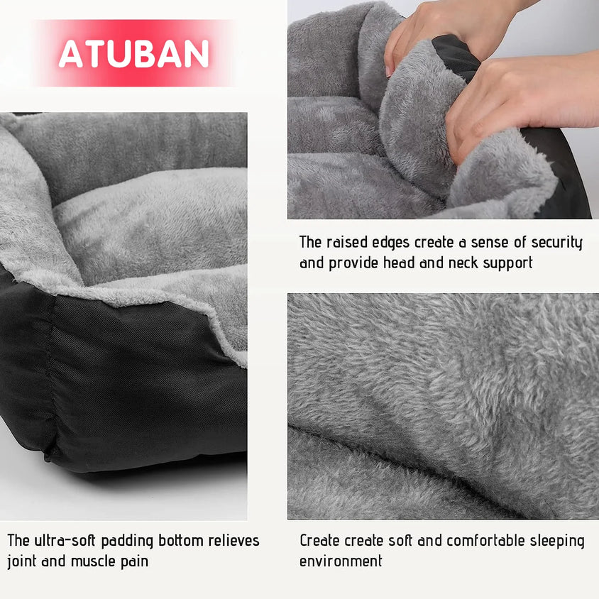 Soft Square Large Dog Sofa Elastic Dog House Cushion Winter Warm Medium Dog Bed Washable Cat Kennel House Accessories - CatebyPets