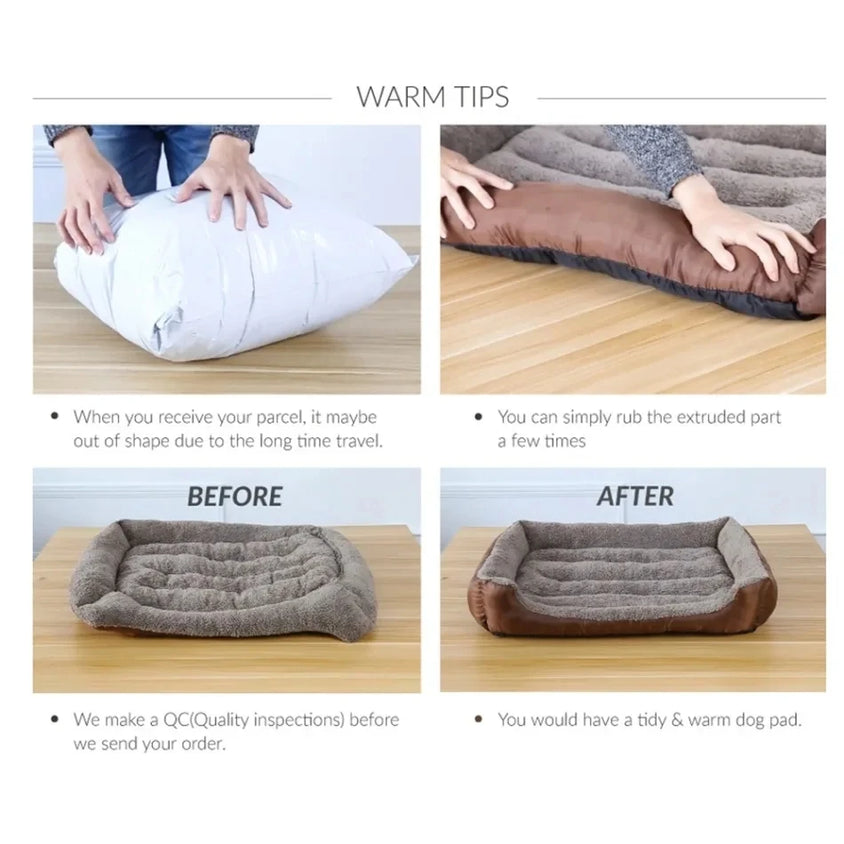 Soft Square Large Dog Sofa Elastic Dog House Cushion Winter Warm Medium Dog Bed Washable Cat Kennel House Accessories - CatebyPets