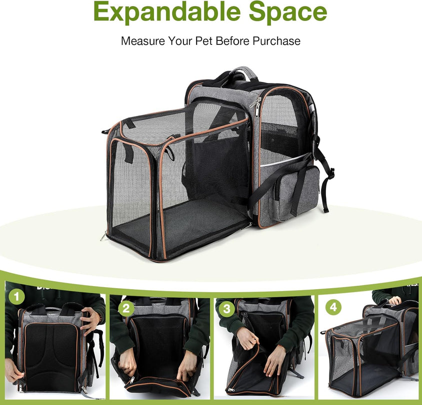 Large Expandable Pet Carrier Backpack - CatebyPets