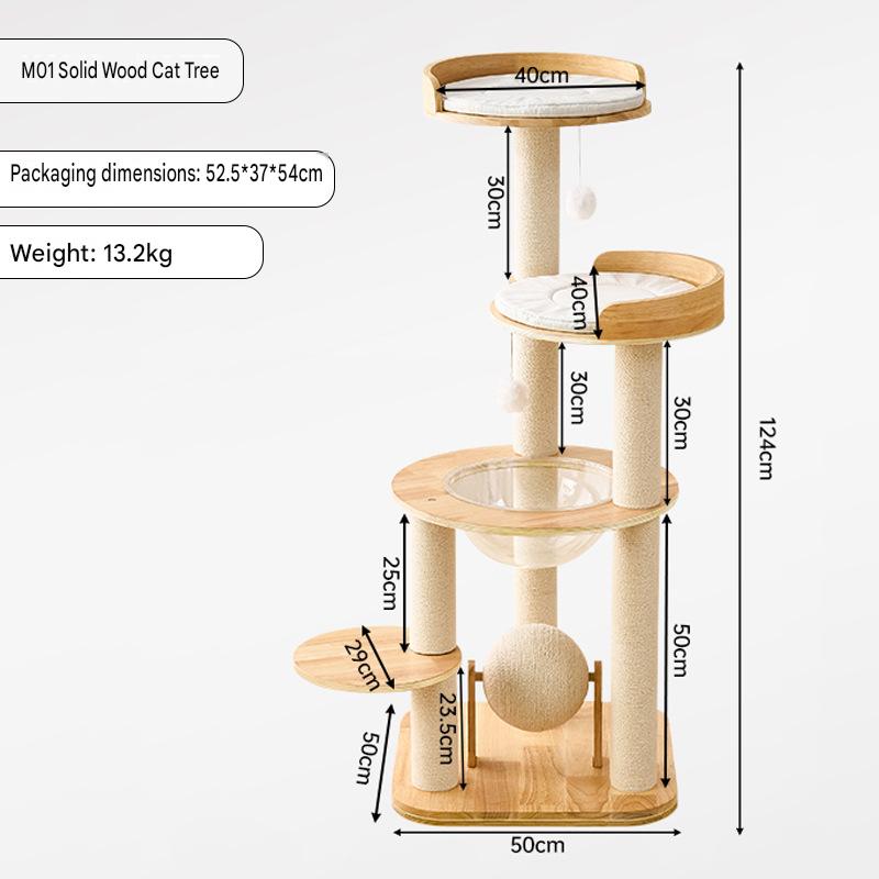 Solid Wood Cat Trees: Multiple Cat Tree Tower, Handmade Wood