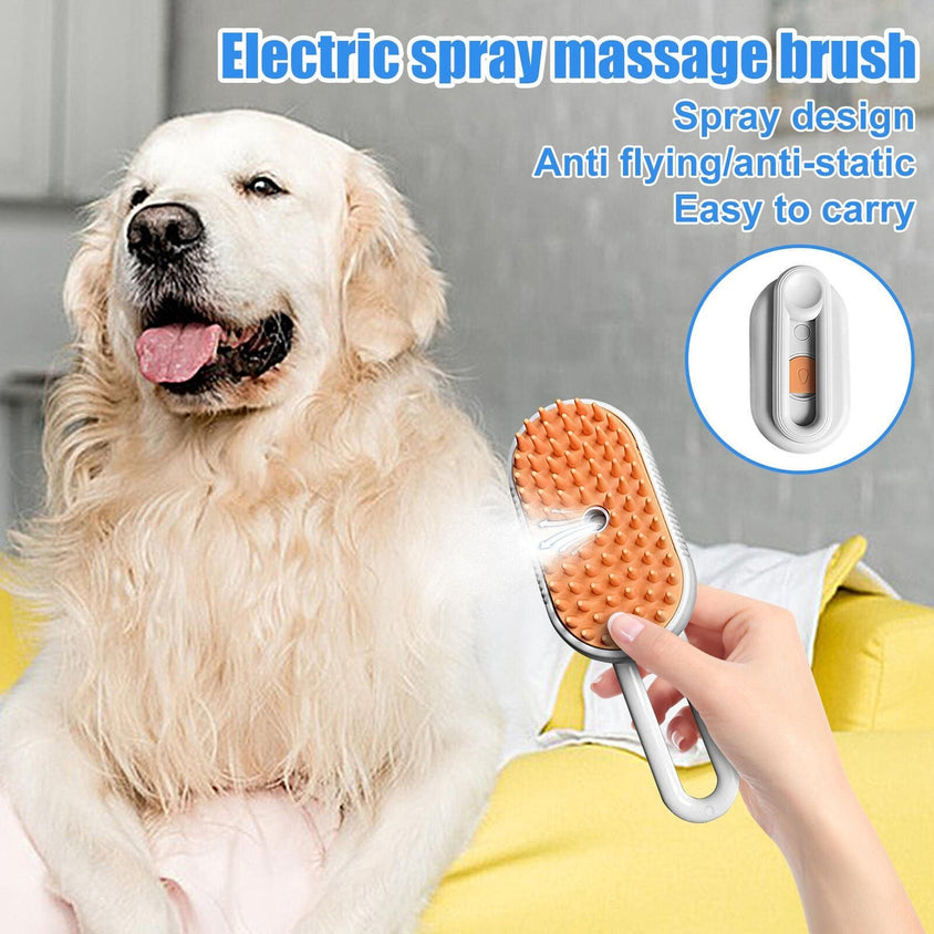 Electric Spray Massage Brush: Luxurious Dog Grooming Essential - CatebyPets