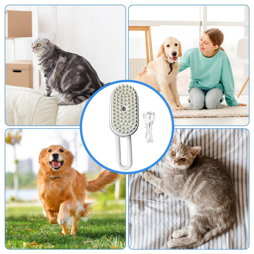 Electric Spray Massage Brush: Luxurious Dog Grooming Essential - CatebyPets