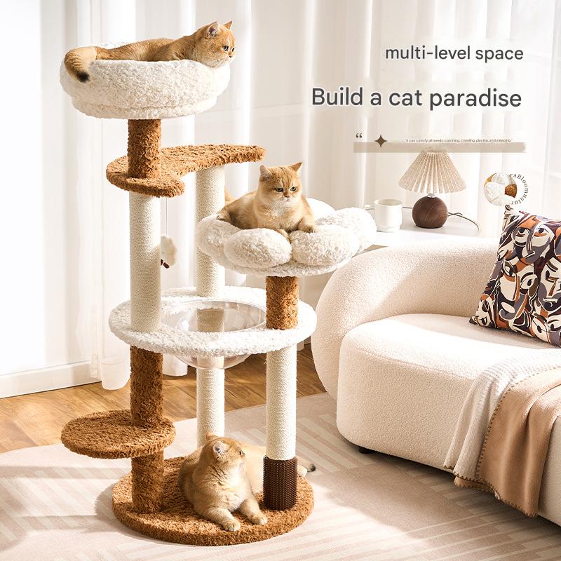 Space-Saving Cat Tree Bed: Modern Multi-Level Feline Fun Hub - CatebyPets