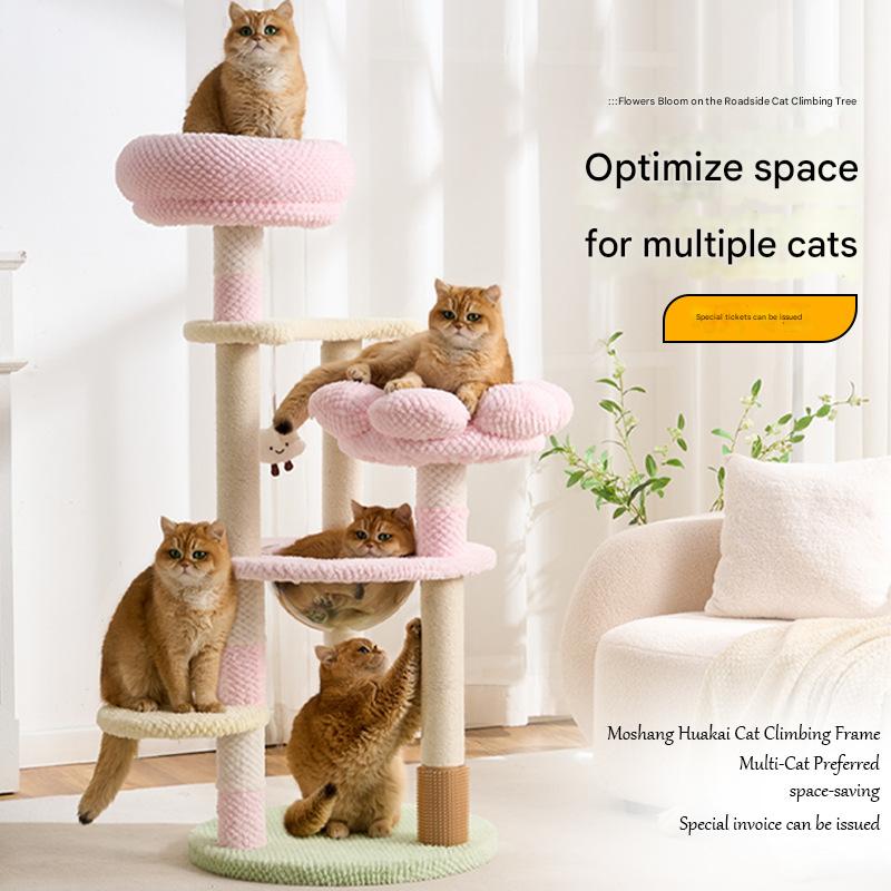 Space-Saving Cat Tree Bed: Modern Multi-Level Feline Fun Hub - CatebyPets