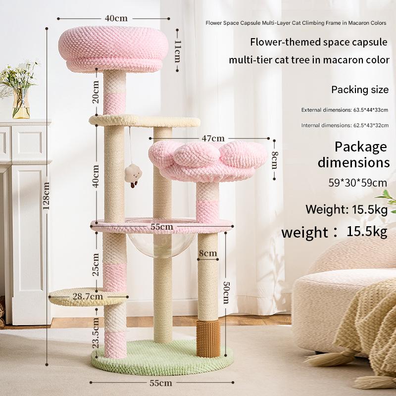 Space-Saving Cat Tree Bed: Modern Multi-Level Feline Fun Hub - CatebyPets