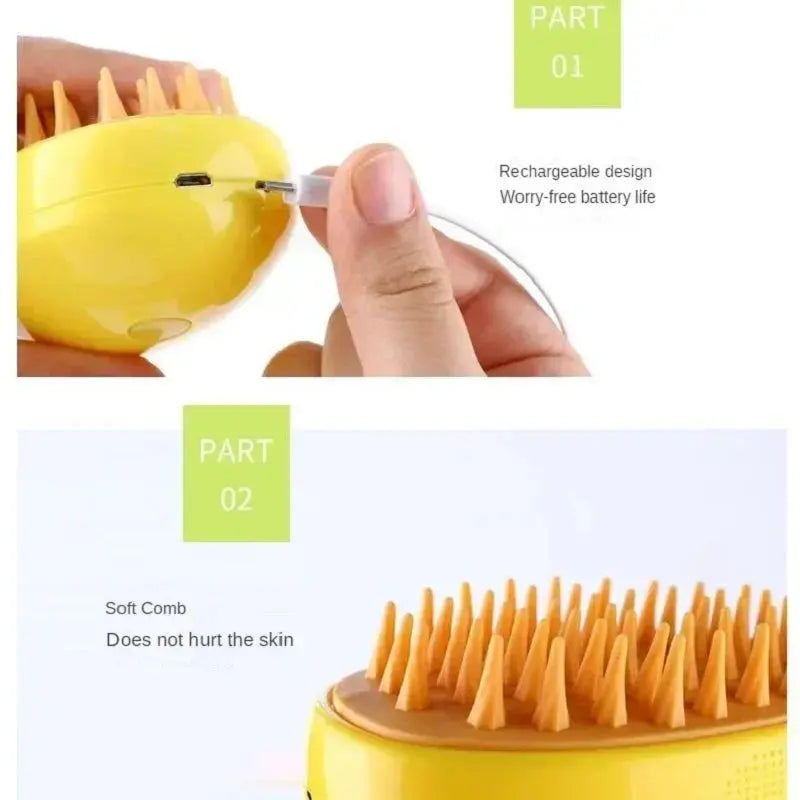 Multifunctional steamy Brush,3 in 1 Electric SprayBrushes for Massage - CatebyPets