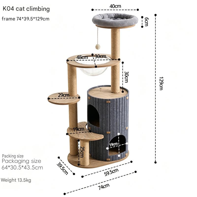 Multiple Black Walnut Cat Climbing Tree Indoor - CatebyPets