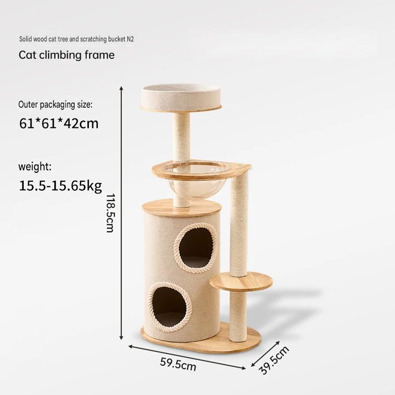 Solid Wood Cat Trees: Multiple Cat Tree Tower, Handmade Wood