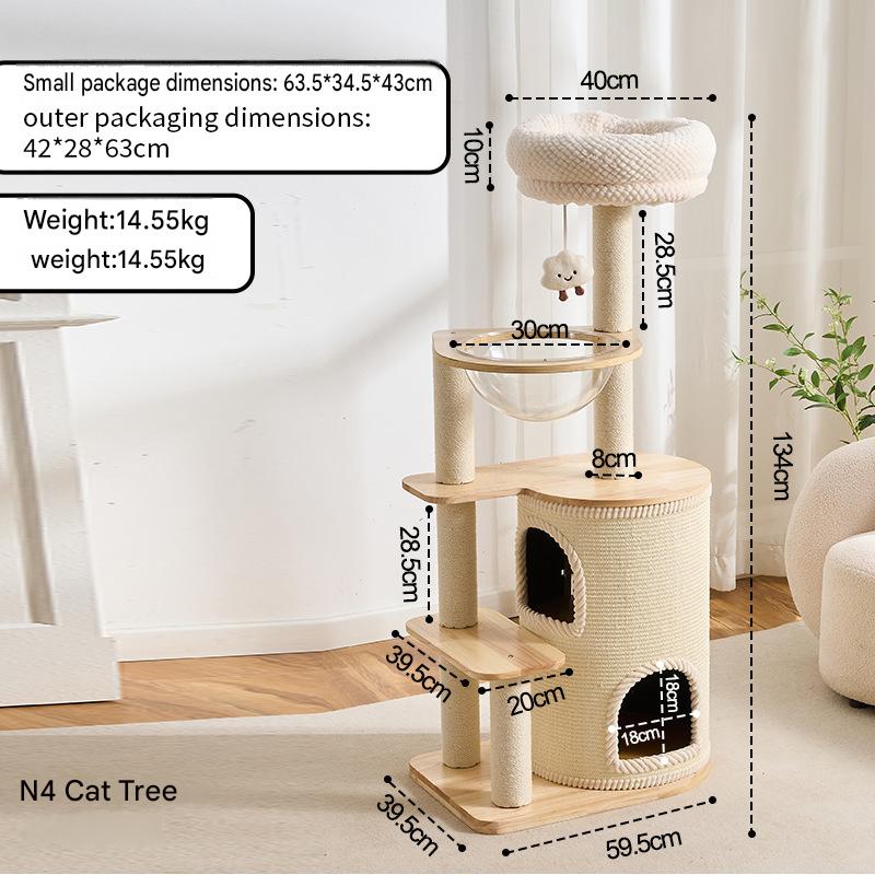 Solid Wood Cat Trees: Multiple Cat Tree Tower, Handmade Wood