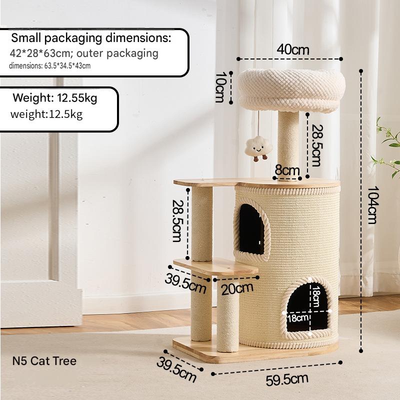 Solid Wood Cat Trees: Multiple Cat Tree Tower, Handmade Wood
