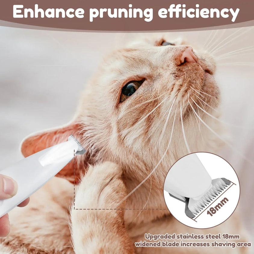 New Dog Paw Trimmer with LED Light Fully Waterproof Pet Hair Trimmer with LED Display Dog Clippers for Grooming 18mm Widen Blade - CatebyPets