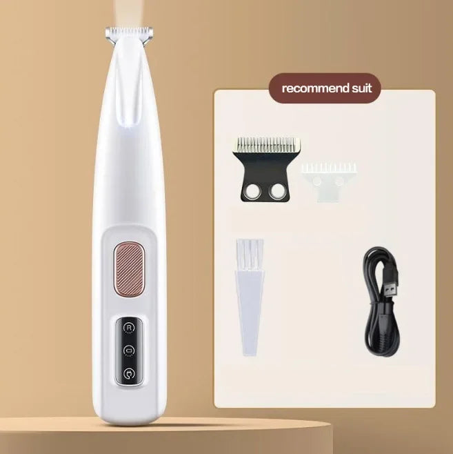 New Dog Paw Trimmer with LED Light Fully Waterproof Pet Hair Trimmer with LED Display Dog Clippers for Grooming 18mm Widen Blade - CatebyPets