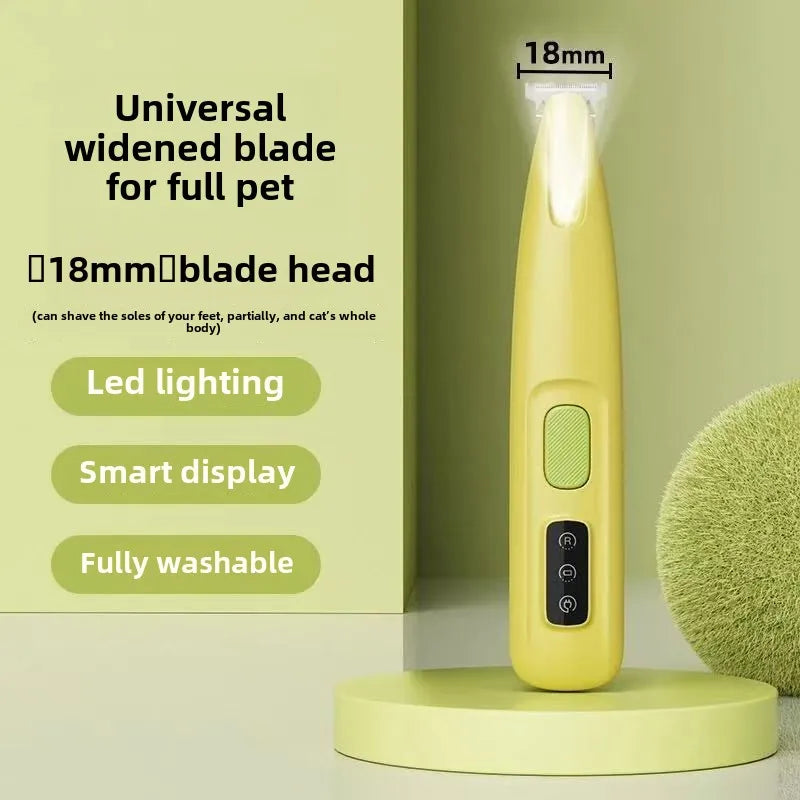 New Dog Paw Trimmer with LED Light Fully Waterproof Pet Hair Trimmer with LED Display Dog Clippers for Grooming 18mm Widen Blade - CatebyPets