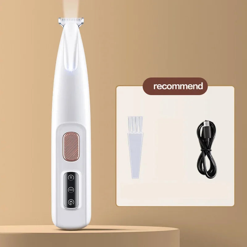 New Dog Paw Trimmer with LED Light Fully Waterproof Pet Hair Trimmer with LED Display Dog Clippers for Grooming 18mm Widen Blade - CatebyPets