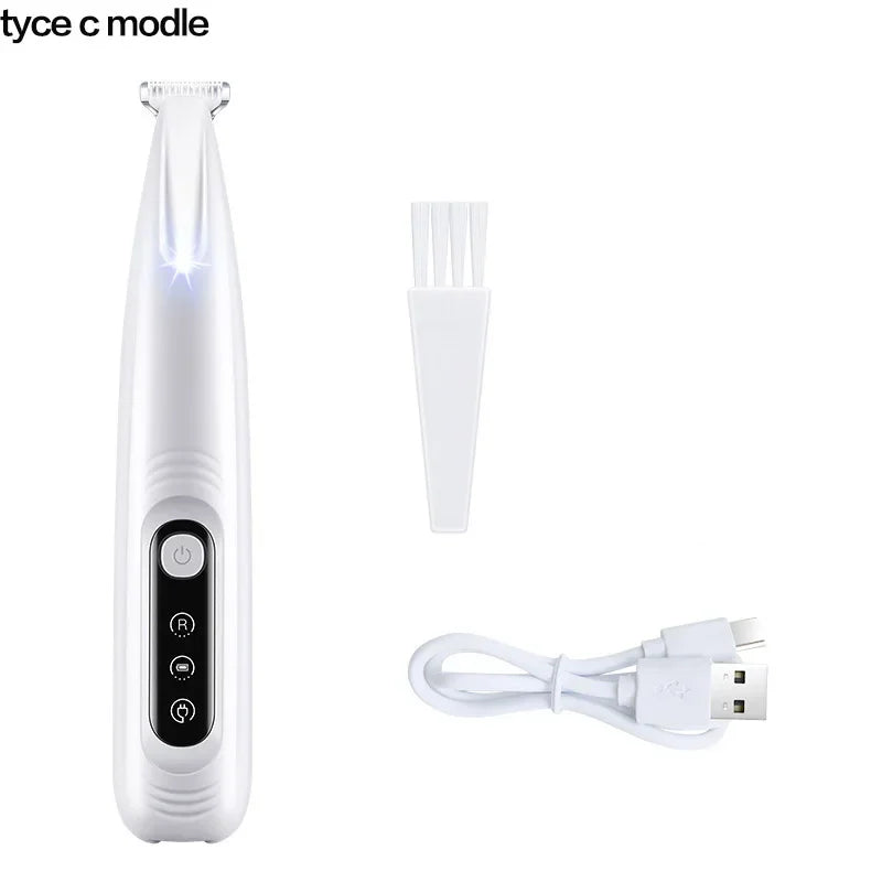 New Dog Paw Trimmer with LED Light Fully Waterproof Pet Hair Trimmer with LED Display Dog Clippers for Grooming 18mm Widen Blade - CatebyPets