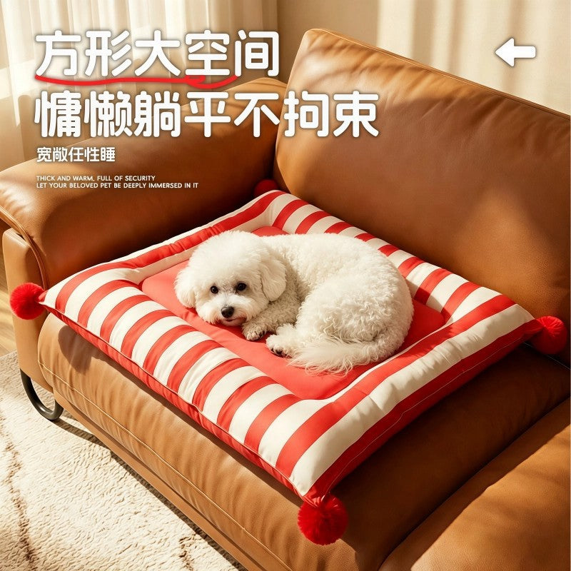 狗窝四季通用可拆洗透气条纹宠物床中小型犬狗床狗狗沙发猫狗垫子