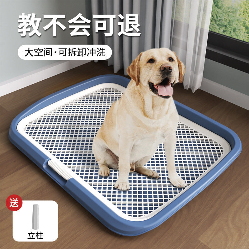 狗厕所超大号小中大型犬平板高围栏防外溅狗狗尿盆送立柱厂家批发