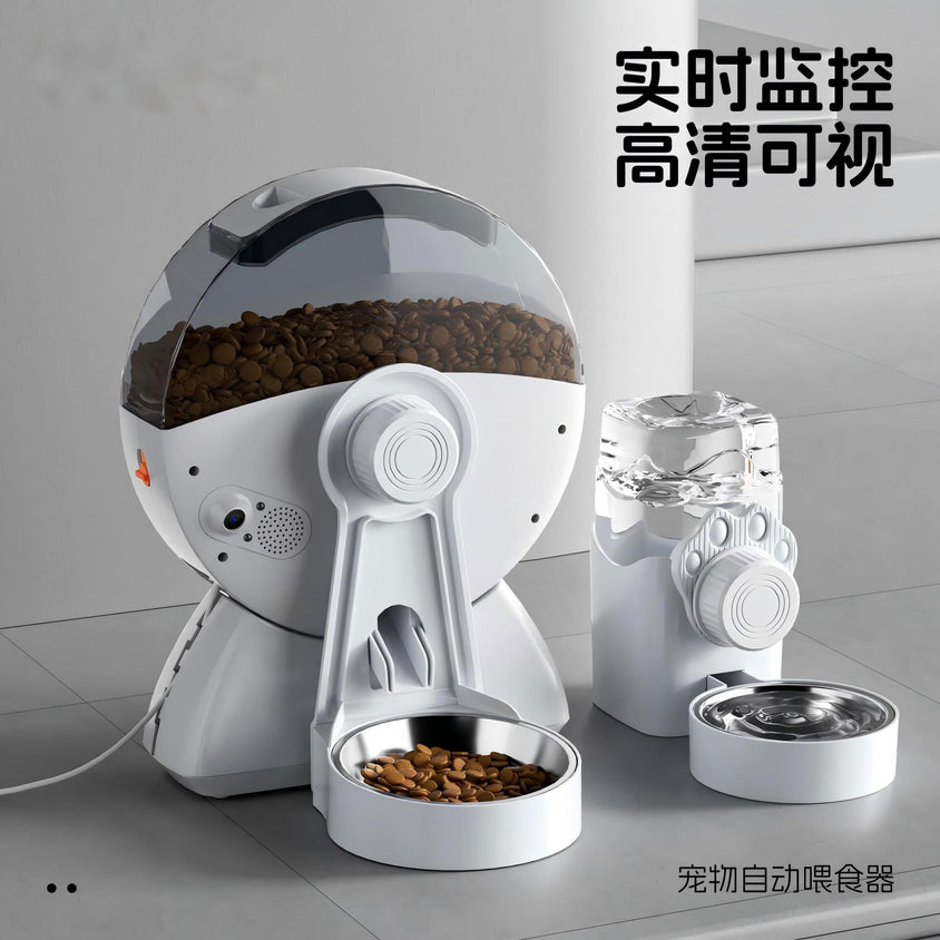 宠物智能喂食器高清摄像自动喂养器定时定量远程投喂狗狗猫咪WiFi