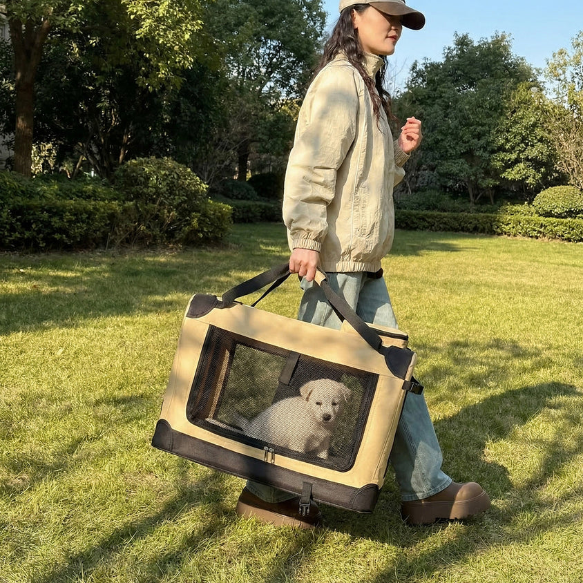 宠物外出包大型犬便携车载宠物狗笼大容量宠物包可折叠手提宠物包