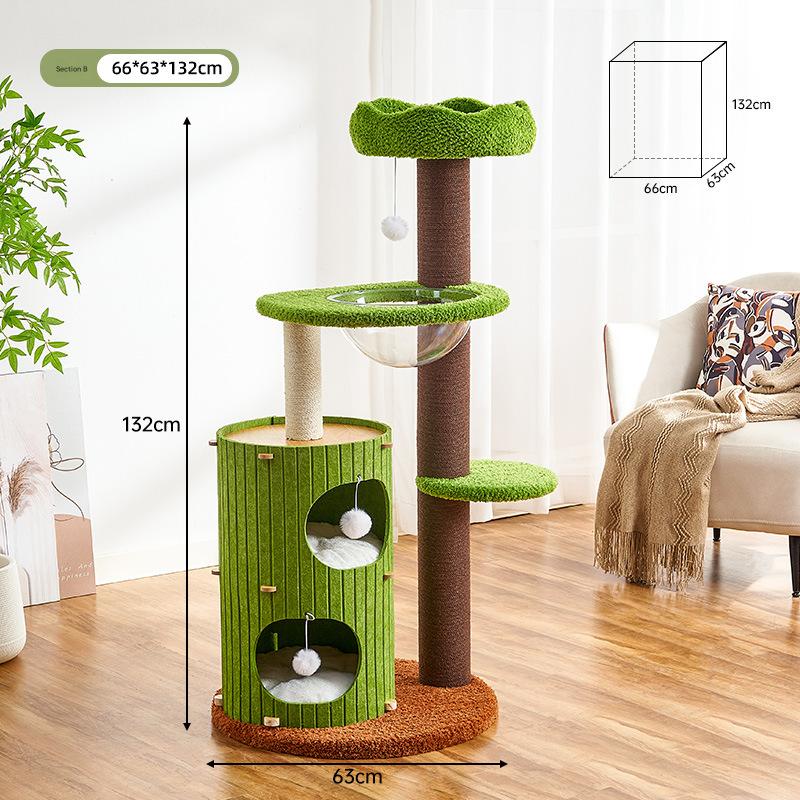 Feline Haven: Cozy Cat Tree & Bed Combo for Cats Fish Fun - CatebyPets