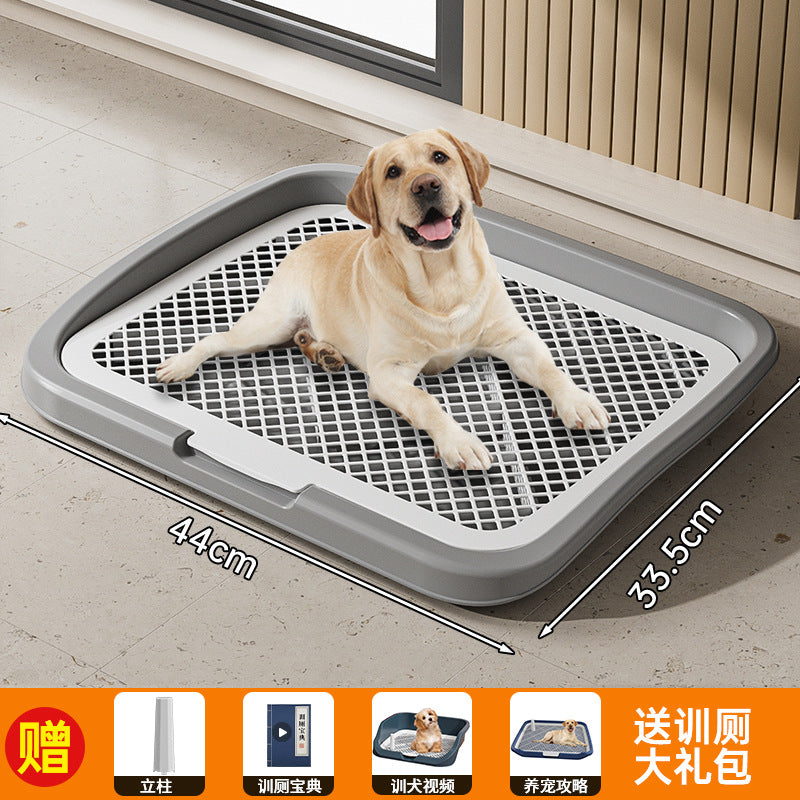 狗厕所超大号小中大型犬平板高围栏防外溅狗狗尿盆送立柱厂家批发